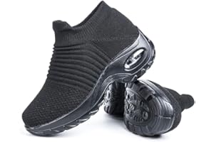 Hitmars Scarpe Ginnastica Donna Sneakers Running Camminata Corsa Basse Tennis Air Traspiranti Sportive Gym Fitness Casual Comode Nero Blu Rosa Cachi Bianca Taglia 35-44