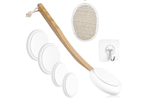 Magrimaxio Back Cream Aid for Back, Pack of 7 Back Brush for Showering, with 4 Interchangeable Pads, Back Cream, Back Cream with Long Handle, Back Creamer Applicator Back Brush