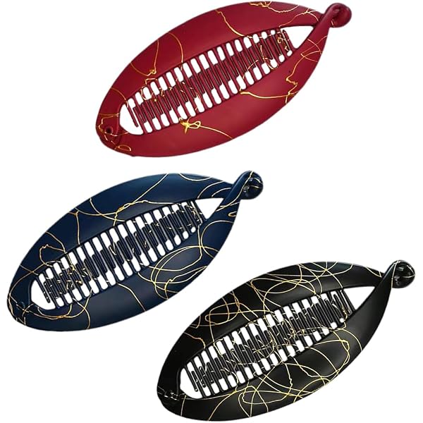 TPZORJX 6 Stück Banana Clips - Haarklammern Mit Fischdesign In Bunten Farben, Für Lange Haare, Damen & Mädchen