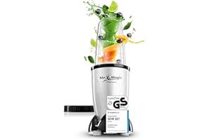 ‎GOURMETMAXX GOURMETmaxx Mr. Magic Mixer | Smoothie Maker - 4-tlg. | Standmixer mit Mixbecher & Frischhaltedeckel | Blender mit 8 Funktionen | Food Processor für Shakes, Smoothies, Shots & Co.