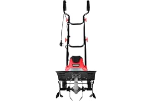 COSTWAY 1200W/1500W Electric Tiller, Garden Soil Cultivator Rotavator with Sharp Blades, Foldable Handle, 35/43cm Cutting Width & 22cm Cutting Depth (35cm, Red)