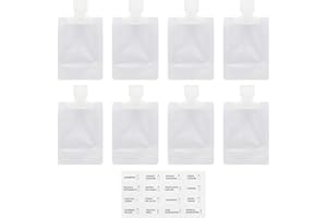 RIIEYOCA 8 bolsas de viaje portátiles para fluidos, bolsas de embalaje de cosméticos transparentes a prueba de fugas para champú/gel de ducha/desinfectante de manos bolsa dividida (IT, 50 ml)