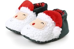 LSFYSZD Infant Halloween Christmas Booties Pumpkin furry Fleece Slippers Soft Newborn Winter Warm Fleece Slippers Snow Boots