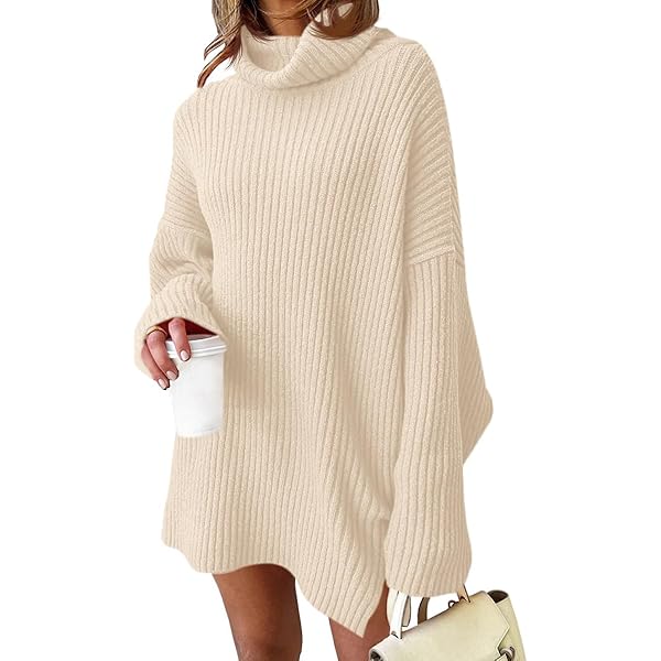 Übergroßes Strickpulloverkleid Damen - Warm & Lässig Für Winter