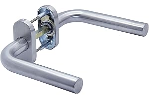 APECS Poignées de porte ovales en acier inoxydable pour porte d'entrée et portes intérieures - Modèle L H-0901