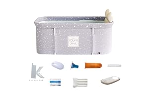 PEPENE Baignoire portable pliable pour adultes - Salle de bain familiale - Avec couvercle thermostatique