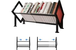 Ayicheyl Scrivania Scaffale Libri Piccola Libreria, Retrattile Porta Libri Metallico Mini Librerie, Desk Shelf Salvaspazio Biblioteca per Le Scrivanie Dei Bambini, Gli Uffici, I Soggiorni (Nero)