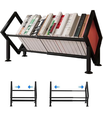 Mini étagère De Bureau Extensible En Bambou - Réglable 34-63 Cm, Portable, Gain De Place Pour Livres