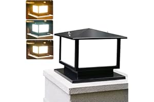 QJUZO Farola Exterior Jardín 12W LED de Sobremuro Aluminio Antracita Rústica E27 Columna Decorativa Poste IP44 3000K-6000K, Max.40W