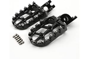 NICEDOLL Dirt Bike Foot Pegs,Billet Wide Motorcycle Footpeg for RMZ250 2005-2006,RM250 2006-2008 KX250 KX250F KX450F KLX450R,CRF250L CR125 CR250 CRF150R CRF250X CRF250R CRF450R CRF250RX CRF450RX Black