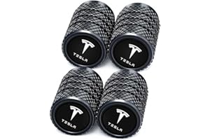 CIHAQQ Bouchon de Valve Voiture pour Tesla Model 3, S, X, Y Accessories, 4 Pièces Bouchons Valve Pneu avec Joint D'étanchéité Capuchons Valve pour SUV Moto Camion Moto