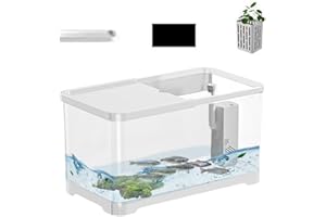 FANELOD Fish Tank, Aquarium Starter kits, Goldfish Tank, Aquarium Fish Tank Starter Set with Basket, Small Aquarium Decorative Saltwater Aquarium Kit, Versatile Fish Tanks for Jellyfish, Guppy, Goldfish