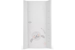 KikkaBoo Wickelauflage Abwaschbar 80x50 cm SEALLY ME, Für Babys, Wasserdicht Und Hygienisch, Weiche PVC-Oberfläche, Gepolstert, Für Wickeltisch Oder Kommode, Beige