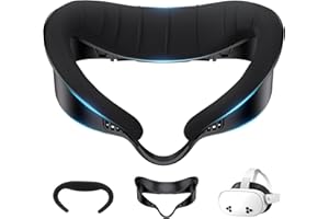 HANPUSEN Compatible with Oculus Quest 3s Face Pad Cover - Widen Facial Interface,Cooling Ice Silk Cotton Face Cushion Replacement for Meta Quest 3s Accessories, Breathable Air-Circulation and Anti-Fog Design