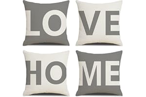 MYCDXE Federe Confezione da 4 45x45cm Copricuscini Decorativi Federe per Cuscini Cotone Biancheria Quadrate per Cuscino per Divano Sedia Letto Auto Sedia Grigio