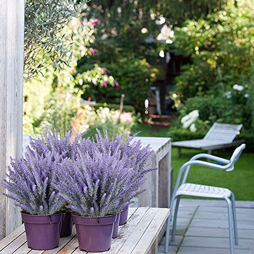 MIHOUNION 8 Bündel Schöne lila Lavender Blumenstrauß Deko Künstliche Lavendel Pflanzen Kunstblumen Simulation Blumen wie echt für zu schlafzimmer Fensterbank Übertopt Blumengestecke - 6