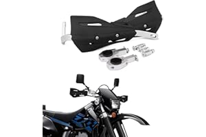 ANXIN An Xin 22 mm e 28 mm Moto in Alluminio a Spazzola Protector Paramani con Kit di Montaggio Universale per Dirt Bike MX Motocross Supermoto Racing ATV Quad Kayo (Nero)