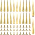 OLYCRAFT 35 Sets Bullet Spike Cone Studs Alloy Cone Spikes Screwback Studs Golden Rock Style Bullet Rivets for DIY Leather Crafts and Clothing Jewelry Trims Craft Decoration - 38x7mm