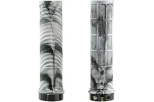 PJQUEKAIPJ Bicycle Handle Grips TPR Aluminum Alloy Lock On Non-Slip MTB Bike Part Ergonomic Grips (Black-White)