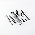 Chef Frank Haasnoot Plating Kit | Utensil Set Deluxe | Black | 6 pcs of Professional Tools Packed in a case | Culinary Set | Garnish Tweezers & Quenelle Spoons | Food Styling | Pastry & Cooking