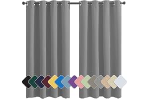 MENGH Verdunklungsvorhänge Thermovorhang Blickdicht Thermo Schalldämmend, für Jugendzimmer Kinderzimmer hellgrau 1 Stück, 100x160cm(HxB)