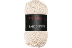 Frida's Wollhaus Pro Lana - 50 g de laine basique en coton pour tricot et crochet - 64 couleurs (05 | Beige)