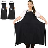 FunChaos 2 Pcs Large Size Aprons, Chef Apron, Apron with 2 Pockets for Cooking, Work, Waiter Apron | Delantal de Chef Imperme
