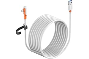 TRANSNOVO Cable de Enlace 5M Compatible con Quest 2/3/Pico 4 y PC/Steam VR, USB 3.2 A a C 5Gbps de Transmisión de Datos de Alta Velocidad para Auriculares de Realidad Virtual