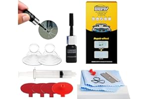 Plextone Kit de réparation de Pare-Brise à Faire soi-même pour Les Yeux de Taureau, étoiles, Demi-Lune, Longue Fissure (S283-2)