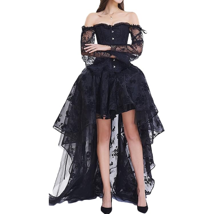 Bustier Corset Gothique Pour Femme - Gainant, Dos Lacé - Pour Mariage, Halloween, Fêtes à Thème - Taille Unique à Plusieurs Tailles