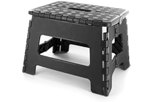 Je Cherche Une Idee KB19501 Marché Pied Pliable Plastique Noir/Gris/Rouge/Violet 29 x 22 x 22 cm *Coloris Aléatoire*