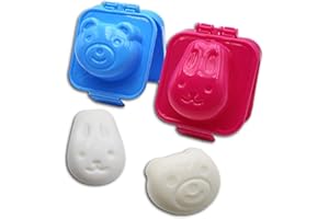 LEDDY LIVING Lot de 2 moules à oeufs durs, modélisateur d'oeufs durs et boules de riz Sushi, accessoires bento, pour restaurants, maison, pique-nique, écoles et jardins d'enfants, outils de bricolage, moules à