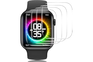 Carantee 4 Stück TPU für Panzerglas für Apple Watch 4/5/6/SE 44mm Schutzfolie, 9H Schutzglas Panzerfolie für Watch 4/5/6/SE 44mm Panzer Schutz Glas, HD Klar mit Fingerabdruck-ID Displayschutzfolie