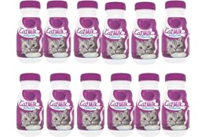 Cat Milk Treat 200ml Pack of 12 Kitten Pet Food Age 6weeks+ Calcium for Strong Bones Teeth Care Vitamins Minerals with Welari Thank You Card | (12pack) (2400ml)