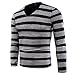 Produktbild Herren Sweatshirt Sunday Herbst Winter Pullover Dünne Streifen Unterhemd Outwear Mode Bluse (Grau, XL)