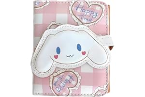 APDDHJ Wallets Cute Wallet for Teen Girl PU Leather Trifold Small Wallet Print Card Holder Coin Purse with ID Window for Girls Women Students Birthday Gift Kids Wallets(Pink)