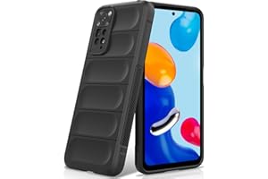 BonYonka Silikonowy Etui do Xiaomi Redmi Note 11 4G / Redmi Note 11S, Miękką Wyściółką Wewnętrzną z Mikrofibry, Obiektywem Aparatu Pełna Ochrona, Osłona Odporna na Uderzenia - Czarne
