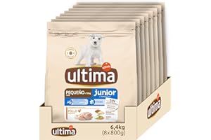 ultima Mini Junior Hundefutter mit Huhn, 8 x 800 g, insgesamt 6,4 kg