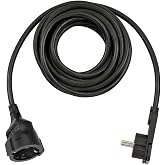 Brennenstuhl Quality plastic extension cable black with flat plug (extension cable 5m cable for flat indoor)