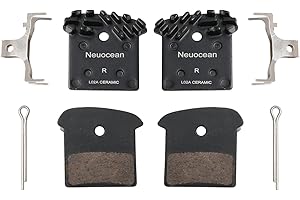 Neuocean 2 Pares de Pastillas de Freno de Disco con Aleta de refrigeración, Pastillas de Freno de Bicicleta para Shimano XTR/DEORE XT/SLX/DEORE/ALFINE