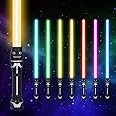 OSDUE Light Up Saber with Sound, 7 Color Retractable Light Sabers for Kids, Light Saber Sword Toys for Boys Kids Gift Party Favors, Fashion Cosplay Toy for Adults