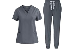 ZEIAYUAS Damen Medizinische Arbeitskleidung Medizinische Uniform Klinik Krankenhaus Pflegebekleidung Medizinische Uniform Mit Oberteil Und Hose Locker Krankenschwester Arbeitsuniform Set Altenpflege Kleidung