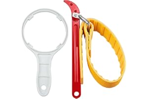 FAELNK Chiave a Nastro Chiave Filtro Olio 2 Pezzi Chiave a Cinghia in Gomma e 10" Chiave Filtro Acqua in Plastica per Apribottiglie, Tubi Regolabili, Cinghia Del Filtro Dell'Olio, ecc
