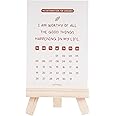 Oye Happy - 2025 Affirmation Calendar | Motivational & Uplifting Self-Love Quotes | Pine Wood Easel for Desk or Home