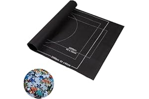 MIKIULY Tapete Puzzle para Hasta 1500 Piezas, Mat Plegable Antideslizante, Alfombra de Fieltro con Líneas Auxiliares, Portátil