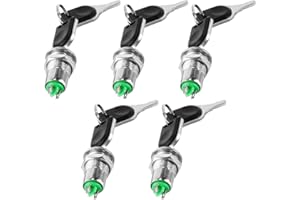 WANGCL 5 szt. Elektryczny przełącznik kluczykowy ON Off przełącznik kluczykowy, metalowe przełączniki obrotowe, 2-pinowe, z dopasowanymi kluczami do szafy na telefon, licznik skrzynki itp