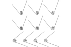 Swpeet 10 st 45 grader rostfritt stål vridfjädrar 1 mm tråddiameter 5 mm ytterdiameter, 30 mm liten vridfjäder mekanisk liten