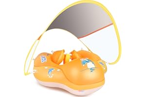 ‎LAYCOL Schwimmring Baby mit UPF50+ Sonnenschutzdach & Spielzeug, Verstellbarer Sicherheitssitz, Kleinkind Pool Schwimmring für 3-36 Monate