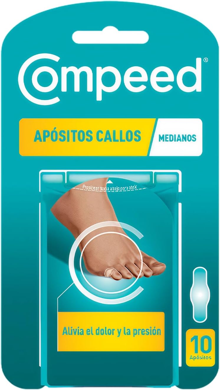 Compeed Callos Medianos, Tratamiento para eliminar los callos de los pies, Pack 10 uds.