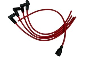 ACC Parts HT Ignition Lead Set Compatible with MGA MGB MG Midget Morris Minor Triumph TR2 TR3 TR4 – 7mm High Suppression Red Silicone Cable – Classic Car Spark Plug Wire Set – GHT102